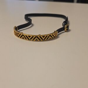 Gold and Black Geometric Patterned Wrap Bracelet